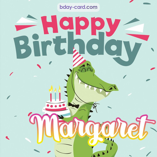 Happy Birthday images for Margaret with crocodile