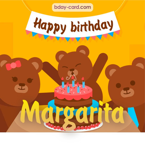 Bday images for Margarita with bears