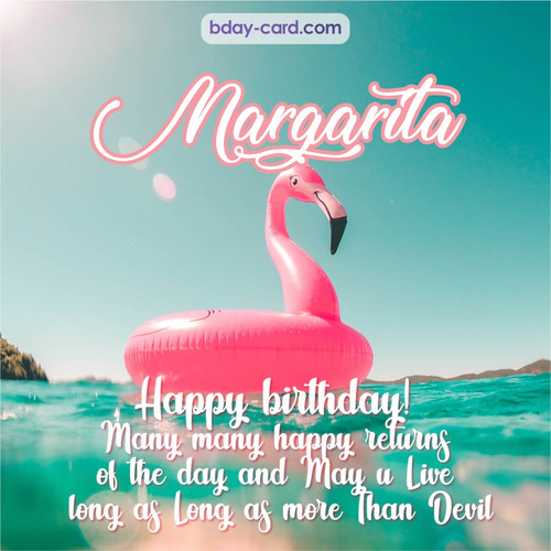 Happy Birthday pic for Margarita with flamingo