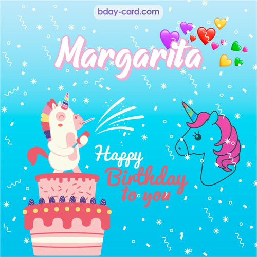 Happy Birthday pics for Margarita with Unicorn