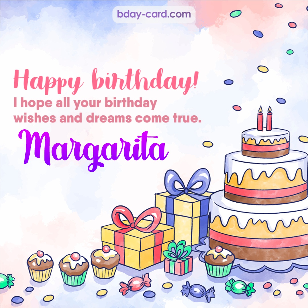 Greeting photos for Margarita with cake