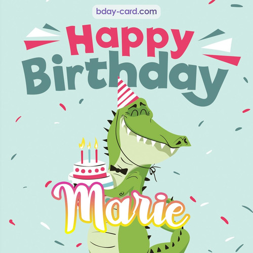 Happy Birthday images for Marie with crocodile
