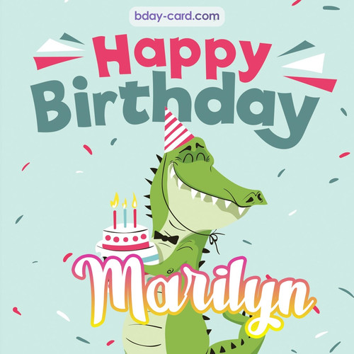 Happy Birthday images for Marilyn with crocodile
