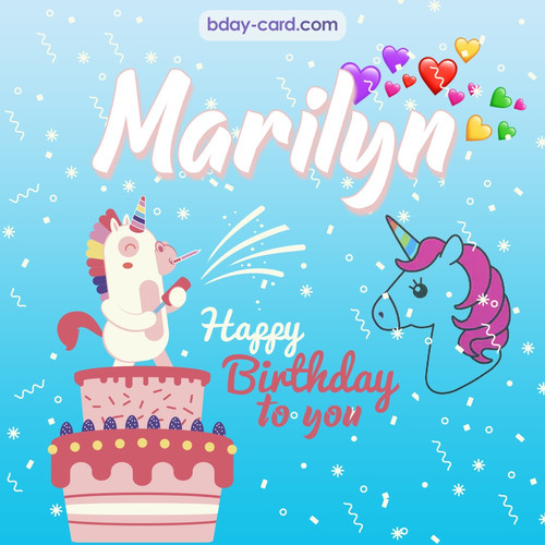 Happy Birthday pics for Marilyn with Unicorn
