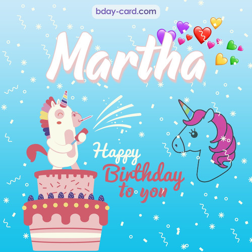 Happy Birthday pics for Martha with Unicorn