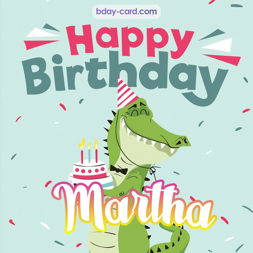Happy Birthday images for Martha with crocodile