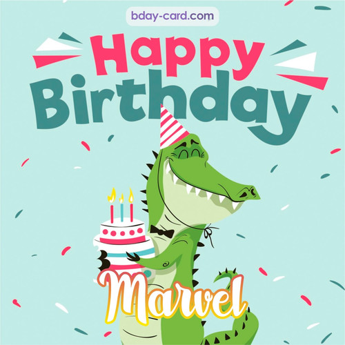 Happy Birthday images for Marvel with crocodile