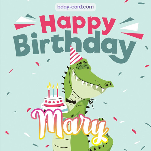 Happy Birthday images for Mary with crocodile
