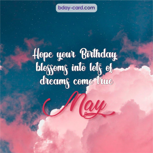 Birthday pictures for May with clouds