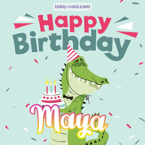 Happy Birthday images for Maya with crocodile