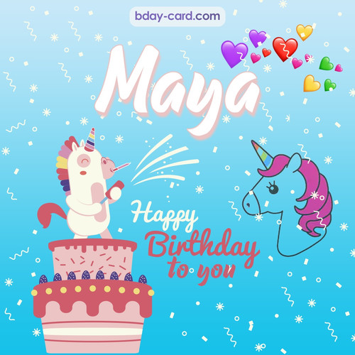 Happy Birthday pics for Maya with Unicorn
