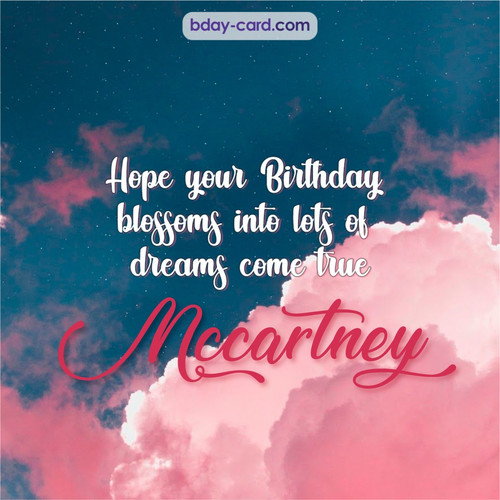 Birthday pictures for Mccartney with clouds