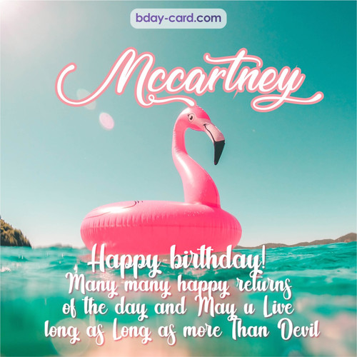 Happy Birthday pic for Mccartney with flamingo