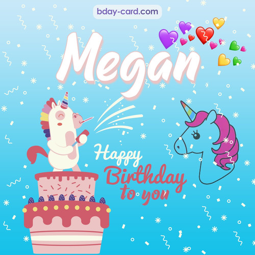 Happy Birthday pics for Megan with Unicorn