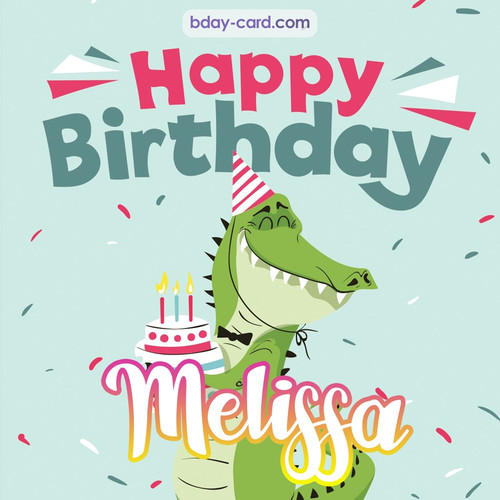Happy Birthday images for Melissa with crocodile