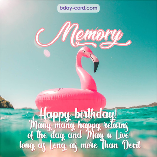 Happy Birthday pic for Memory with flamingo