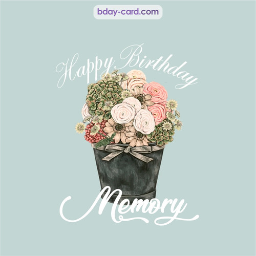 Birthday pics for Memory with Bucket of flowers