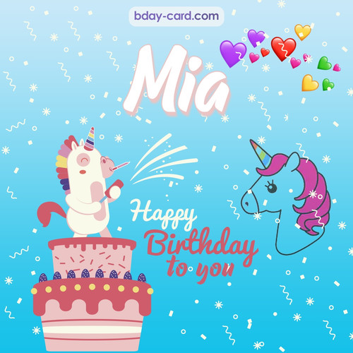 Happy Birthday pics for Mia with Unicorn