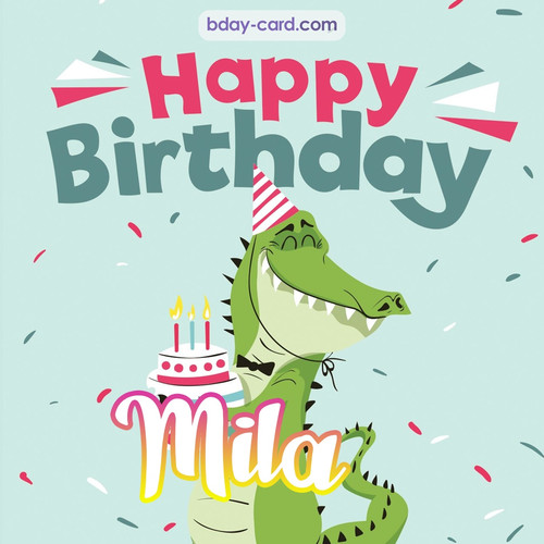 Happy Birthday images for Mila with crocodile