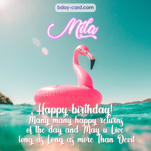 Happy Birthday pic for Mila with flamingo
