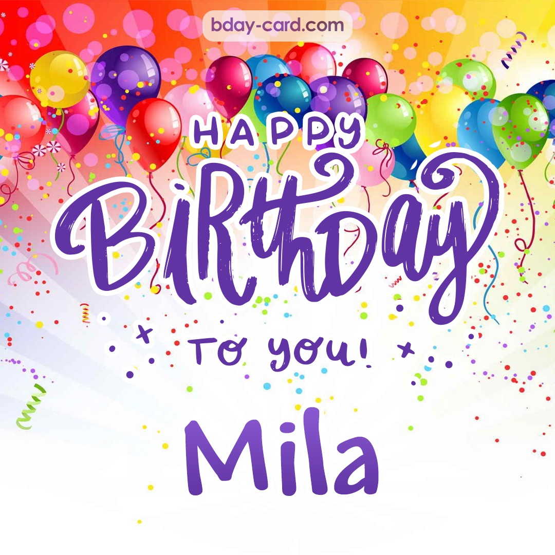 Beautiful Happy Birthday images for Mila