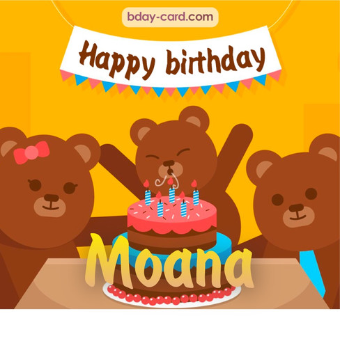 Bday images for Moana with bears
