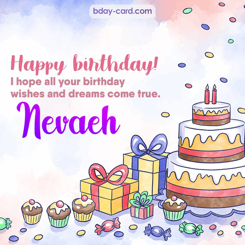 Greeting photos for Nevaeh with cake