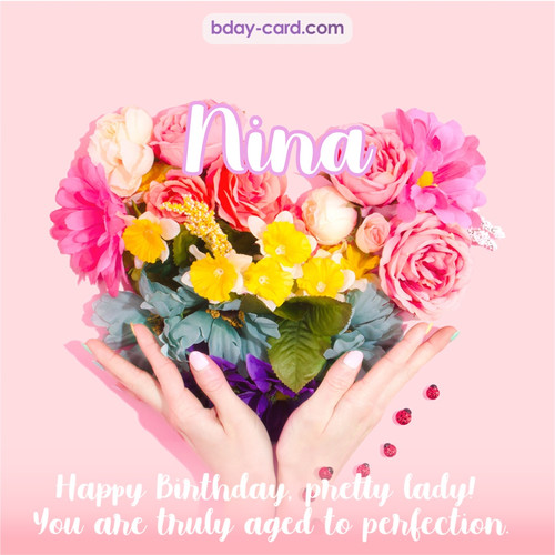 Birthday pics for Nina with Heart of flowers