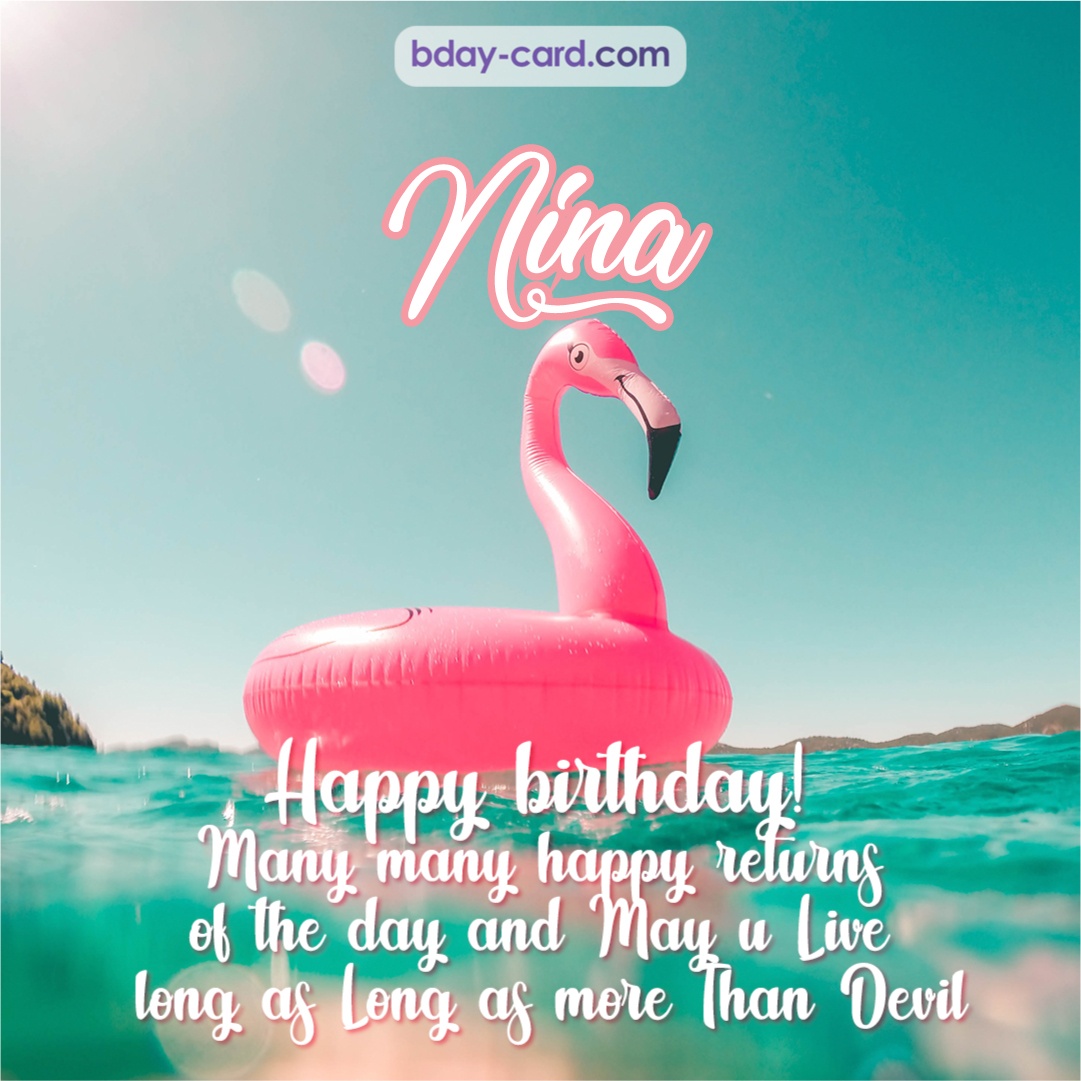 Happy Birthday pic for Nina with flamingo