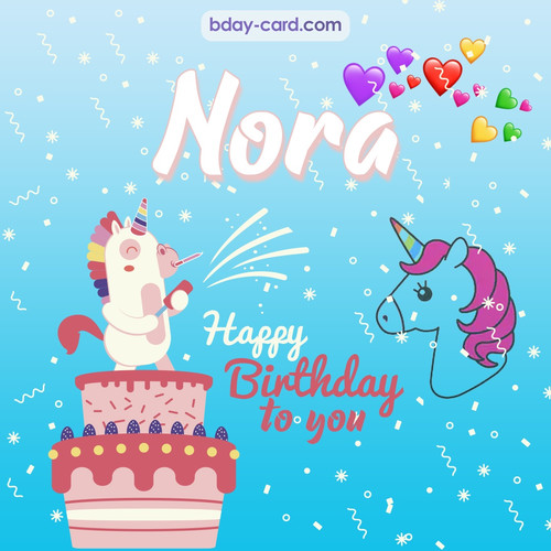 Happy Birthday pics for Nora with Unicorn