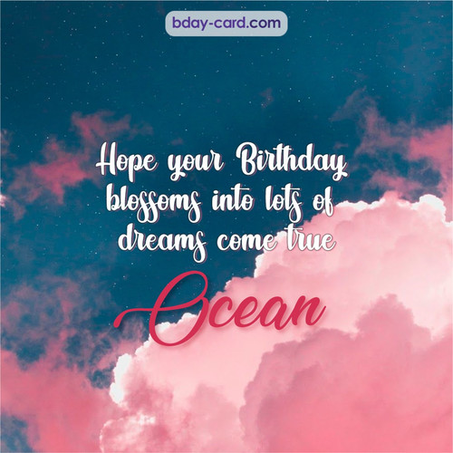 Birthday pictures for Ocean with clouds