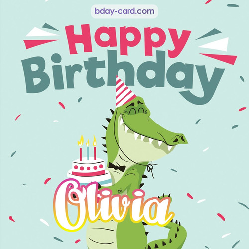 Happy Birthday images for Olivia with crocodile