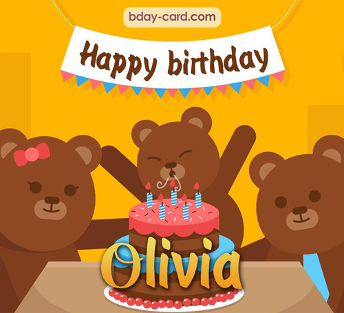 Bday images for Olivia with bears