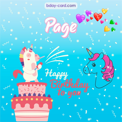 Happy Birthday pics for Page with Unicorn