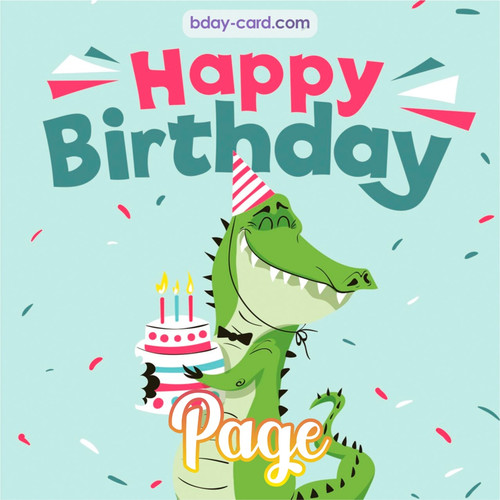 Happy Birthday images for Page with crocodile