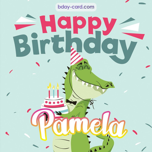 Happy Birthday images for Pamela with crocodile