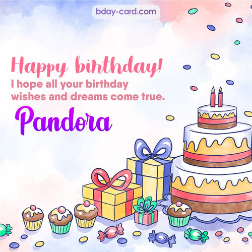 Greeting photos for Pandora with cake