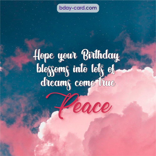 Birthday pictures for Peace with clouds