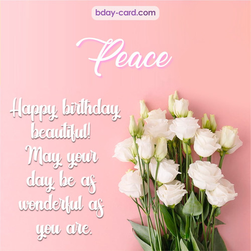 Beautiful Happy Birthday images for Peace with Flowers