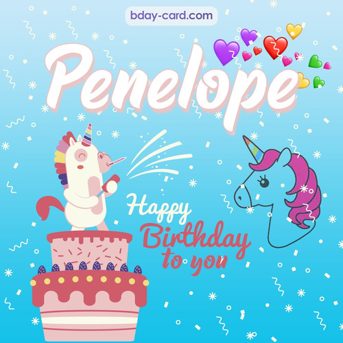 Happy Birthday pics for Penelope with Unicorn