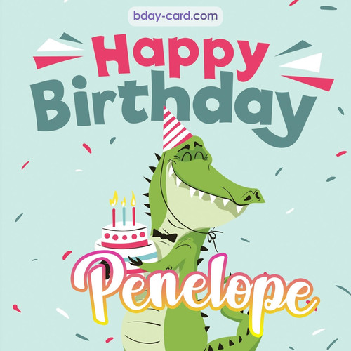 Happy Birthday images for Penelope with crocodile