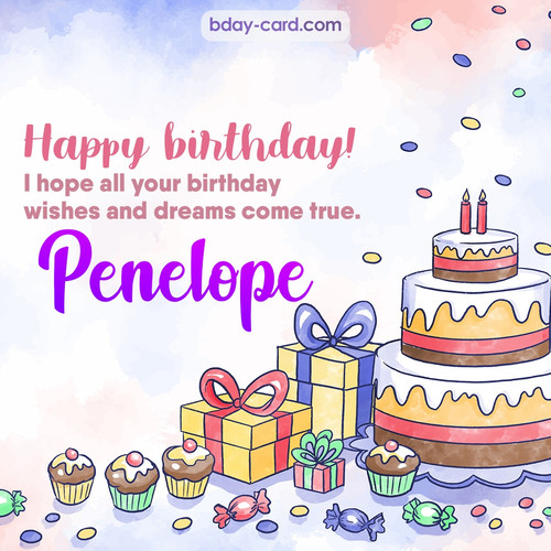 Greeting photos for Penelope with cake