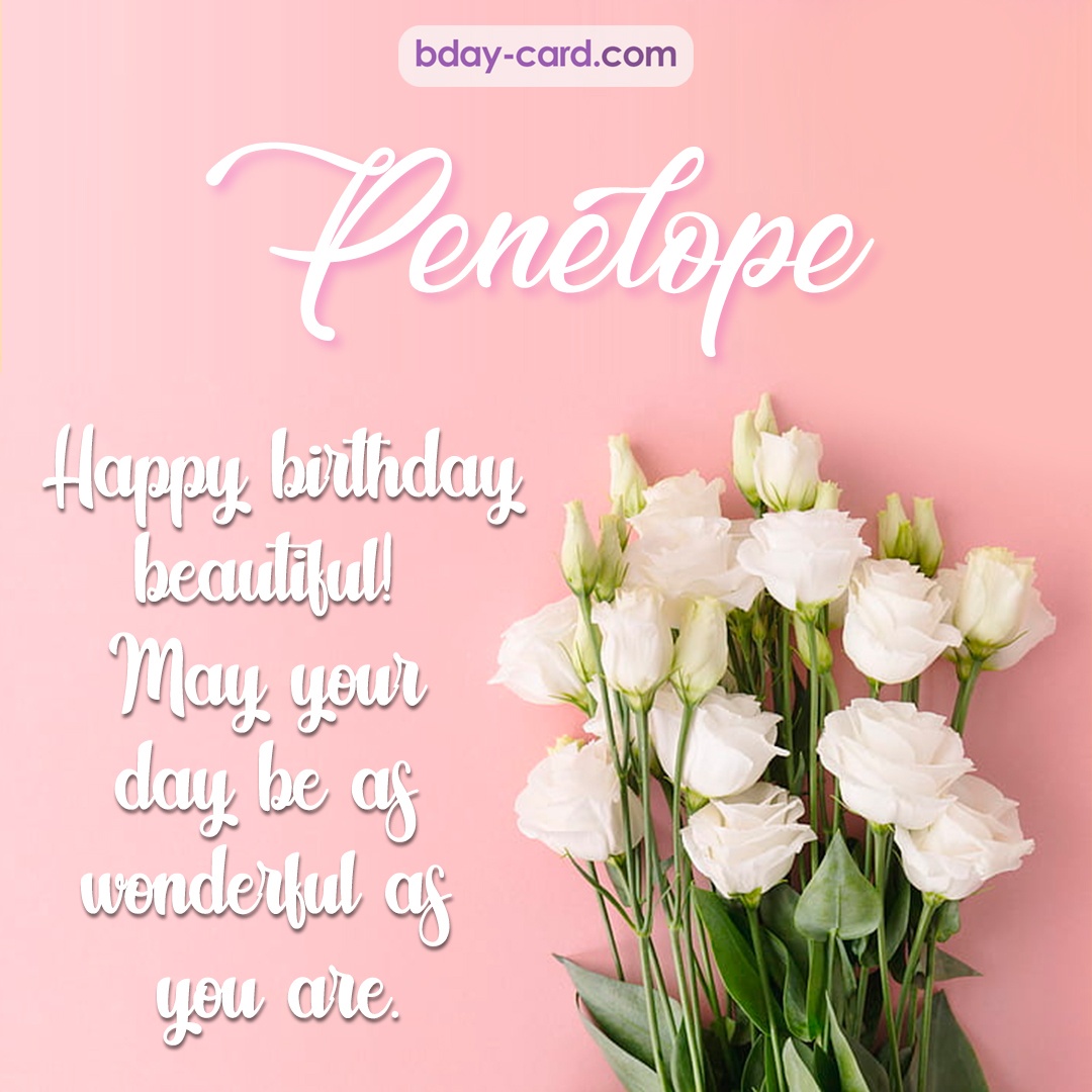 Beautiful Happy Birthday images for Penelope with Flowers