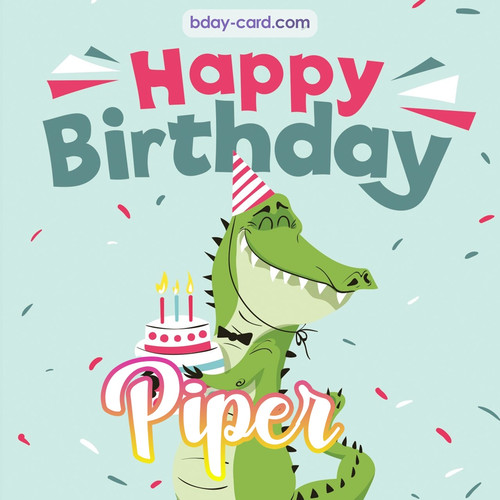 Happy Birthday images for Piper with crocodile