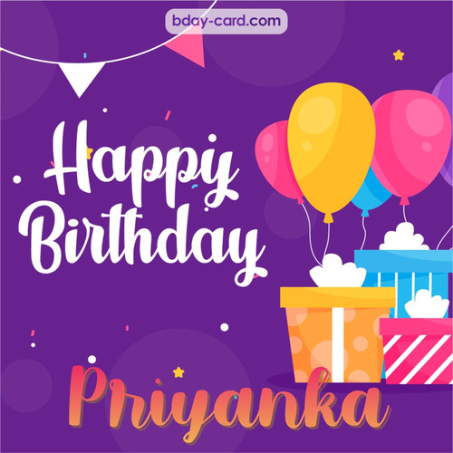 Greetings pics for Priyanka with balloon