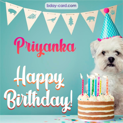 Happiest Birthday pictures for Priyanka with Dog