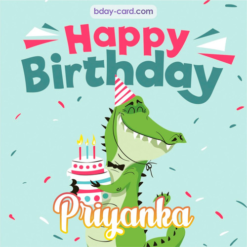 Happy Birthday images for Priyanka with crocodile