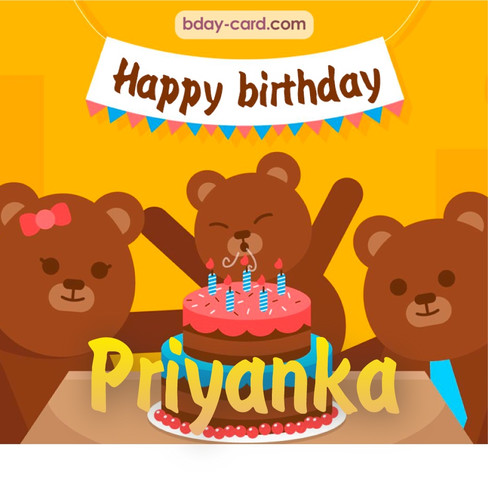 Bday images for Priyanka with bears