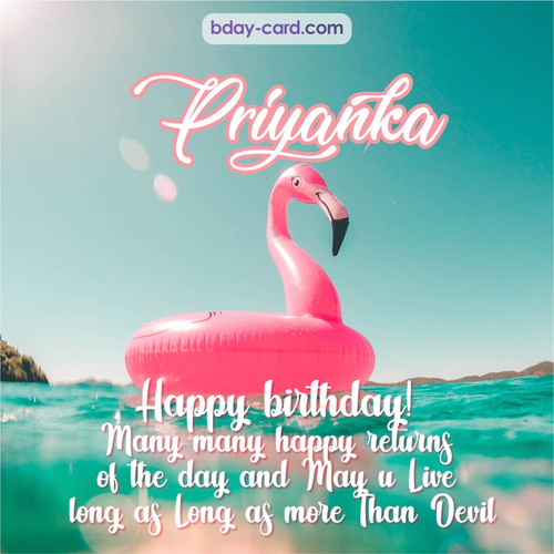 Happy Birthday pic for Priyanka with flamingo