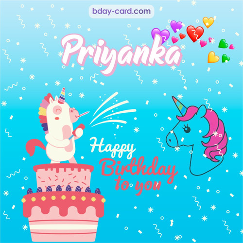 Happy Birthday pics for Priyanka with Unicorn